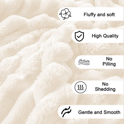 Fleece Throw Blanket, Extra Soft Lightweight Blanket with Strip, Plush Fuzzy Cozy Blankets and Throws for Couch, Bed, Sofa Cozy, Warm and Breathable